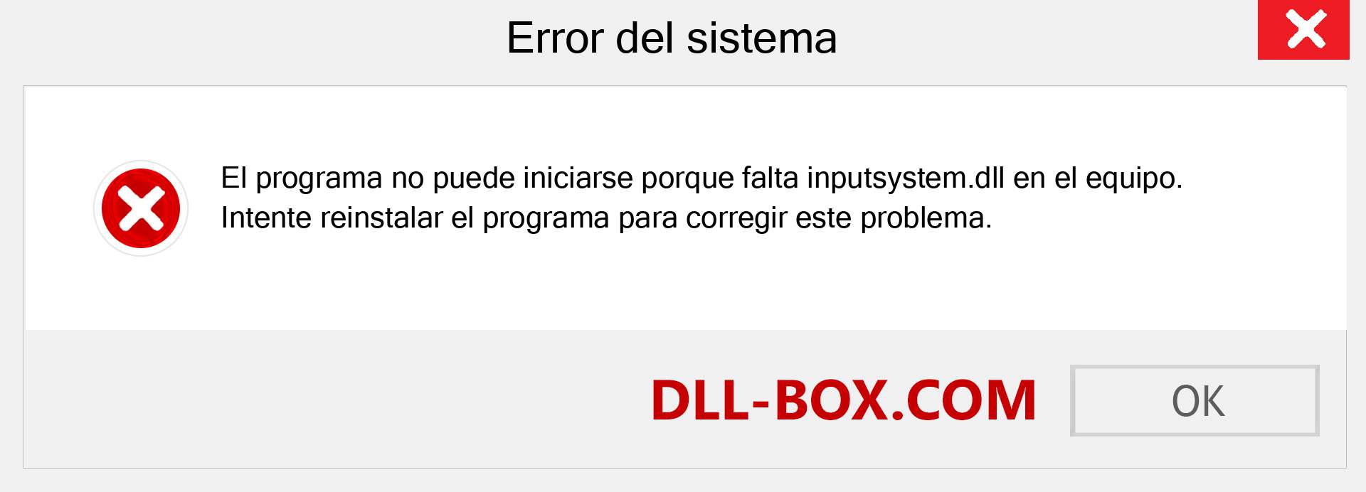 ¿Falta el archivo inputsystem.dll ?. Descargar para Windows 7, 8, 10 - Corregir inputsystem dll Missing Error en Windows, fotos, imágenes